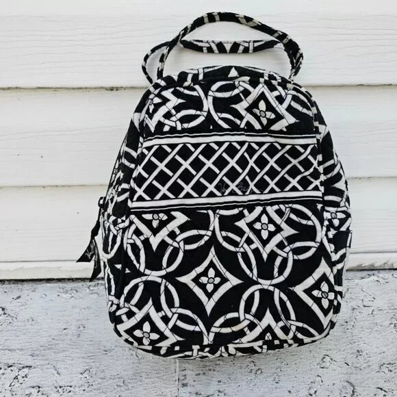 Vera Bradley Women Lunch Bag Black/White Floral Bag - Picture 6 of 14